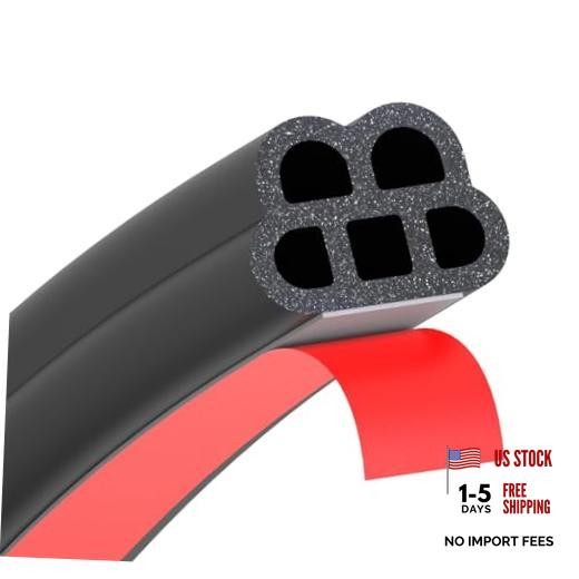 16.4Ft Car Door Rubber Seal Strip,2 Layer 5 Hole Automotive Weather Stripping