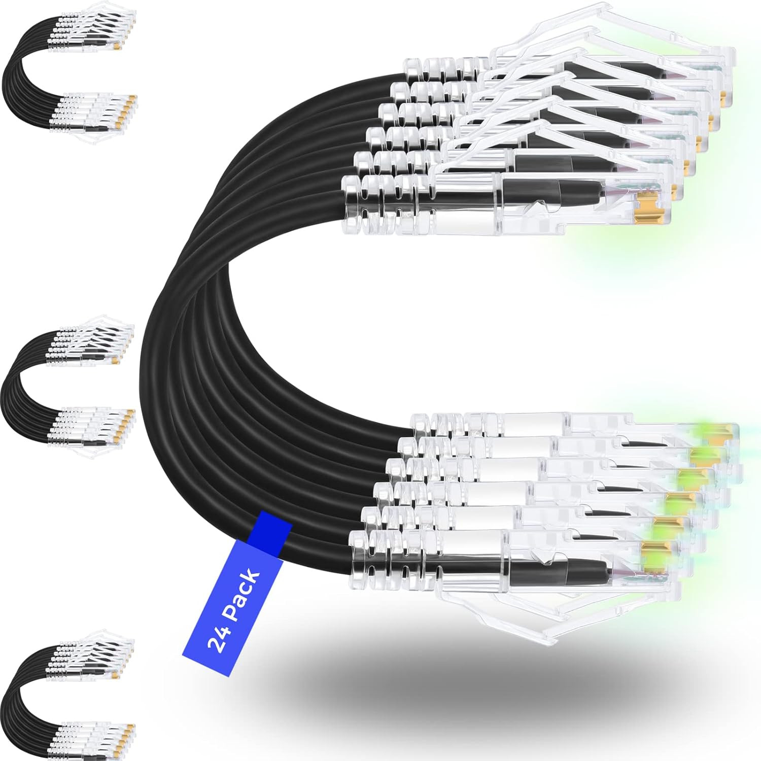 Patch Cables Cat6/ Cat6A 0.5Ft Slim, Cat6A Ethernet Patch Cable 10G