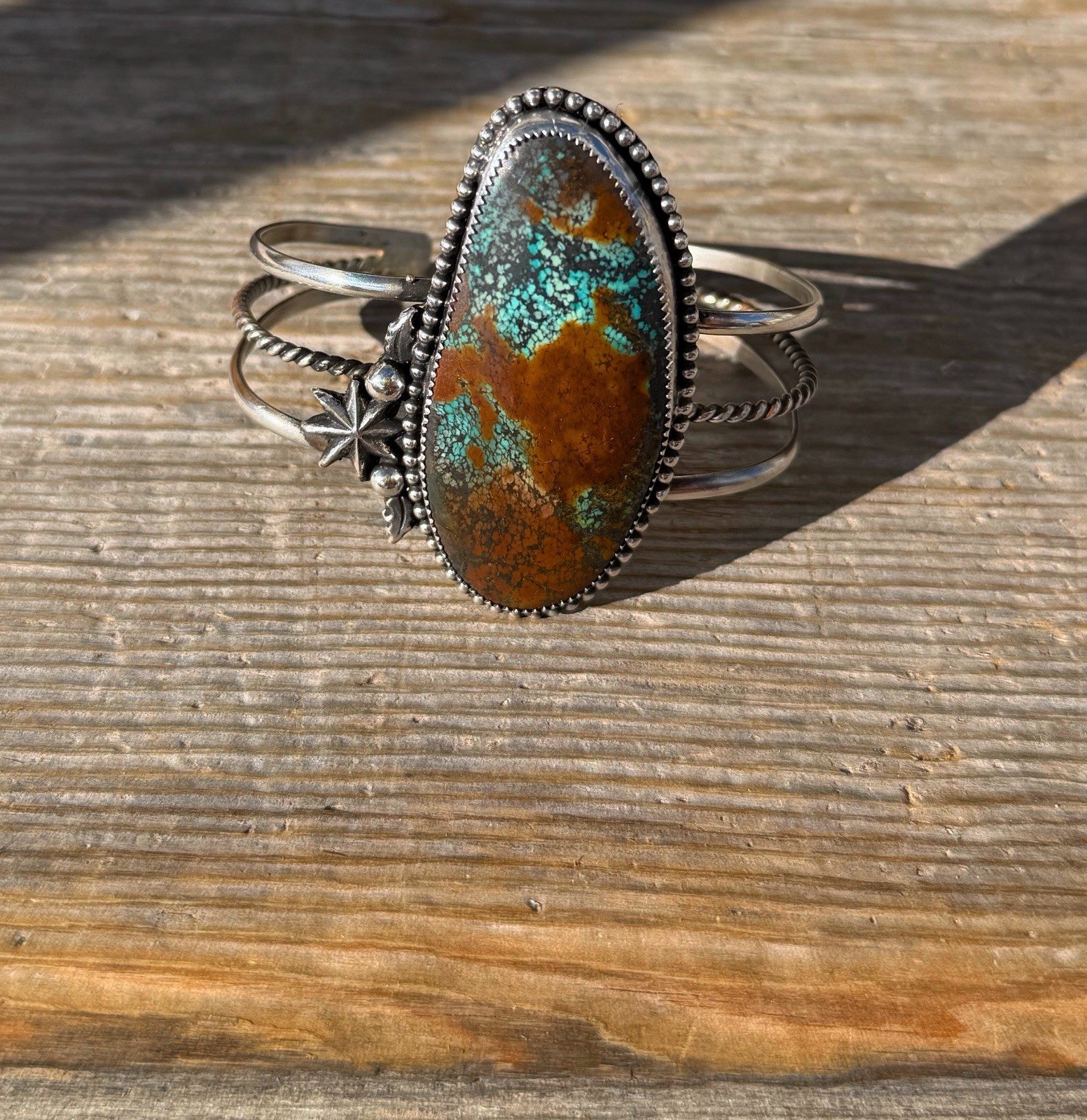 Turquoise And Sterling Silver Native Cuff Bracelet Turquoise And Sterling Silver Native Cuff Bracelet