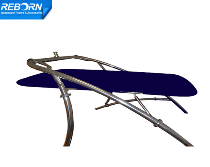 Reborn Boat Wakeboard Flat Cargo Tower Bimini PRO1580 w/Navy Blue Canopy