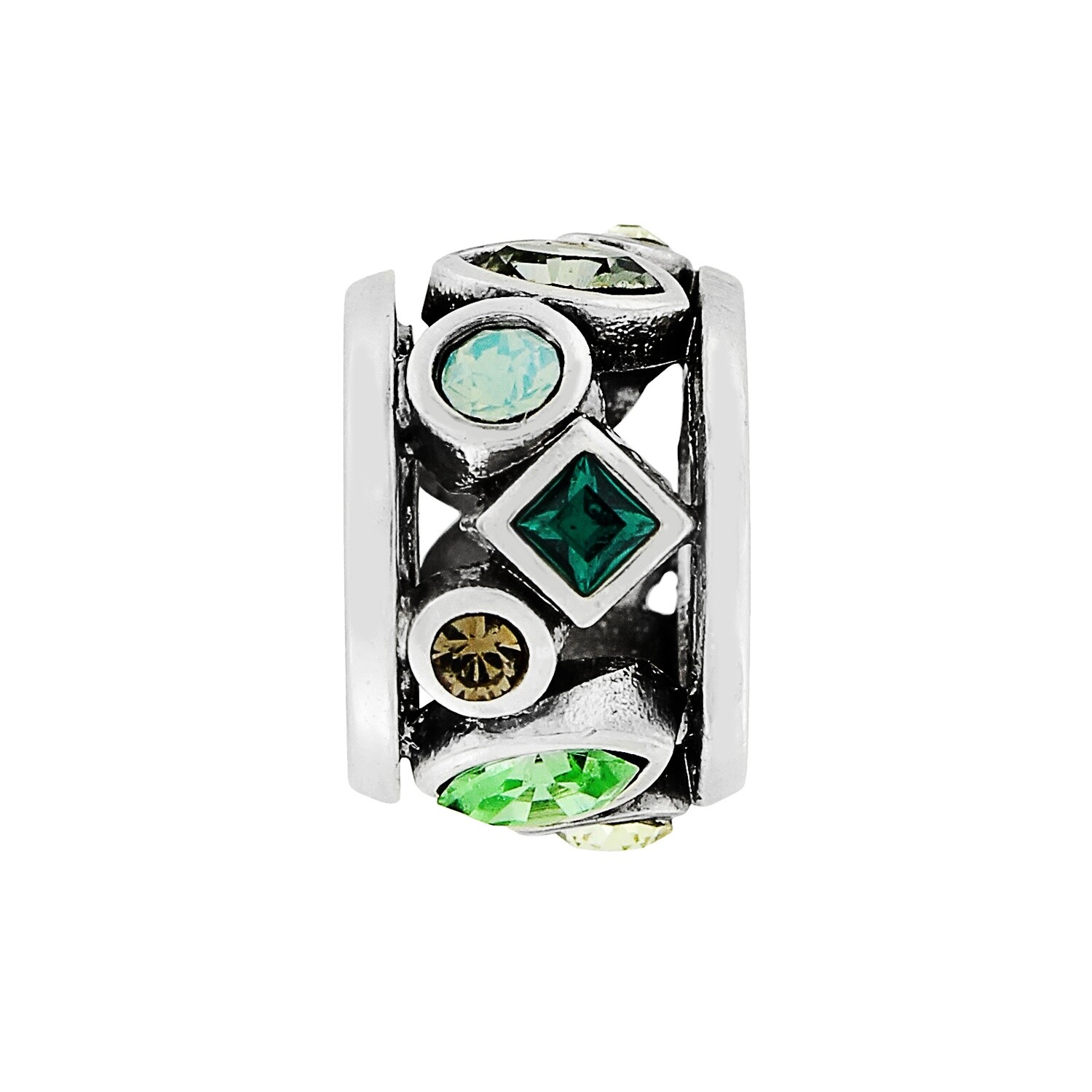 NEW Brighton KALEIDOSCOPE Emerald Green Moonstone Crystals Charm Bead Spacer NEW Brighton KALEIDOSCOPE Emerald Green Moonstone Crystals Charm Bead Spacer