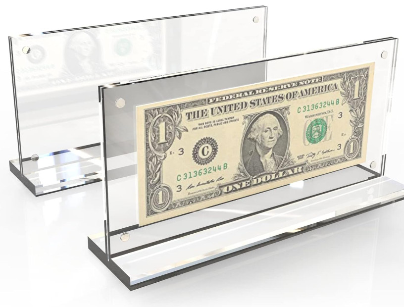2Pack Acrylic Dollar Bill Display Frame Currency Paper Money Holder Display Case 2Pack Acrylic Dollar Bill Display Frame Currency Paper Money Holder Display Case
