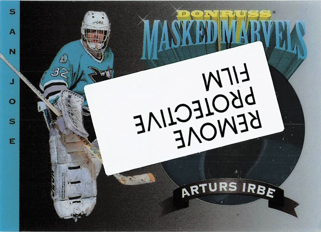 1994-95 Donruss #4 Arturs Irbe Masked Marvels 1994-95 Donruss #4 Arturs Irbe Masked Marvels