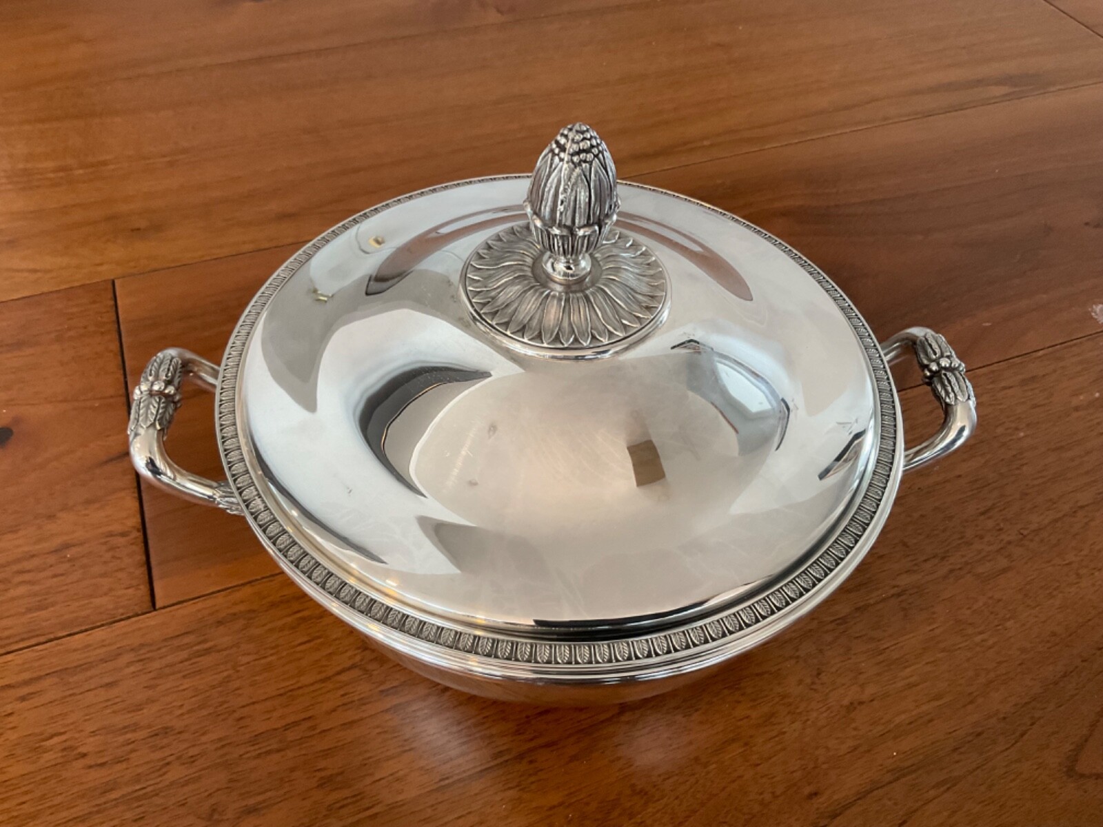 Vintage Late 20th C. Christofle Malmaison Silverplated Vegetable Serving Dish Vintage Late 20th C. Christofle Malmaison Silverplated Vegetable Serving Dish