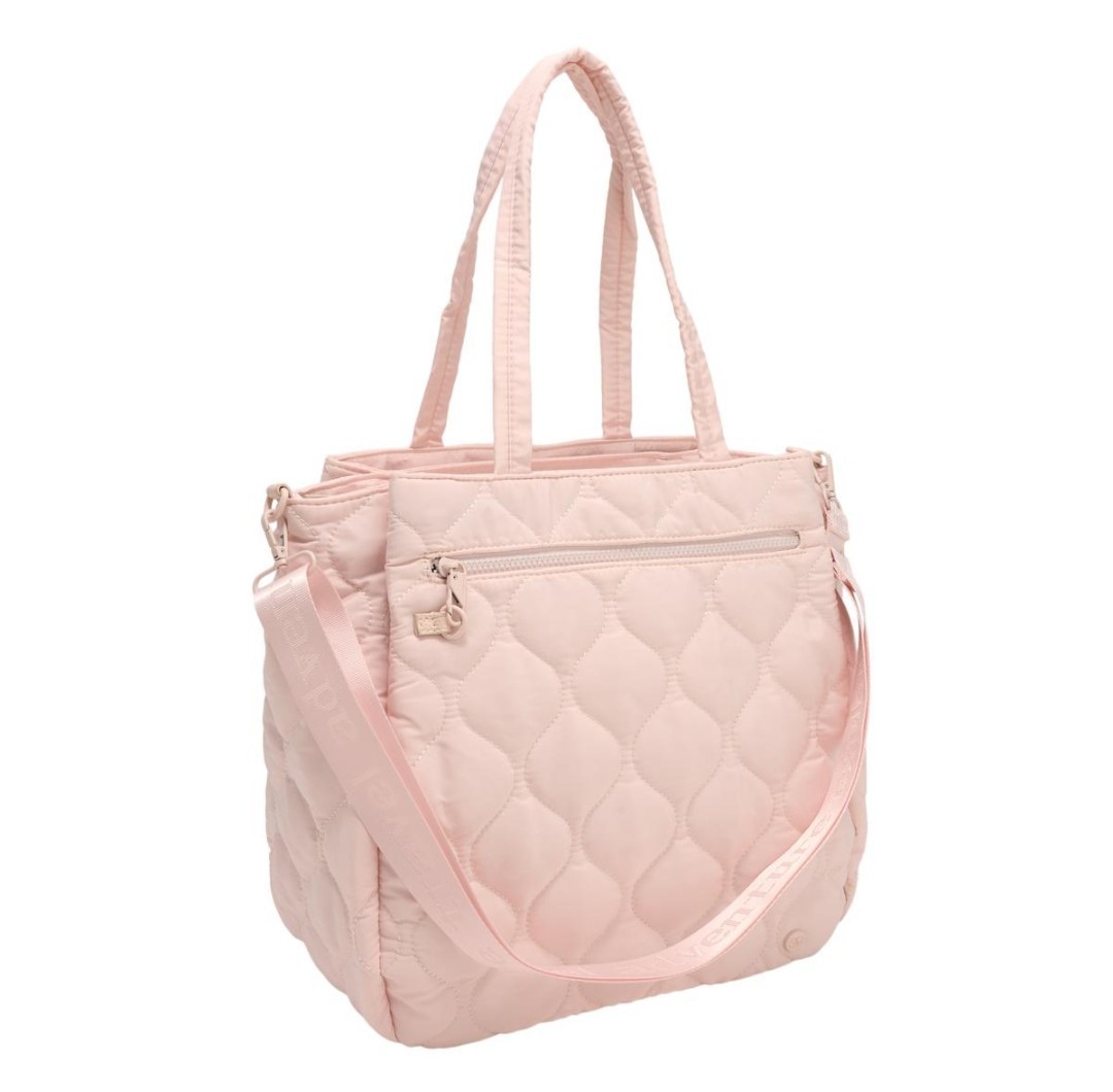 Samantha Brown To-Go Anti-Theft Quilted Satchel Blush NWT