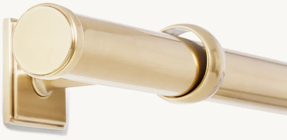 Restoration Hardware Easton Solid Brass Endcap Finial & Rod Set  60-108 in
