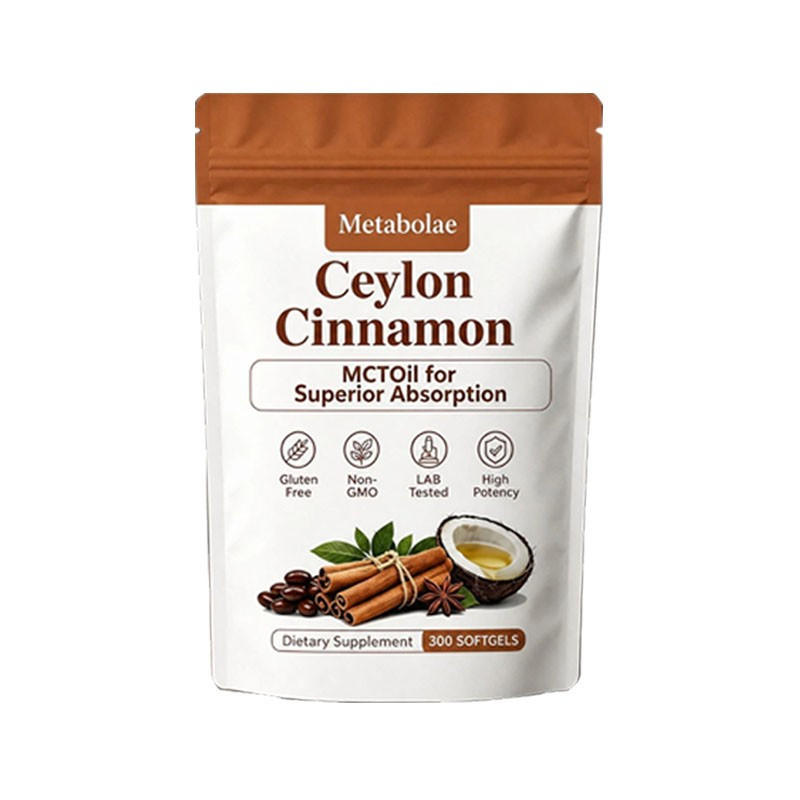 Metabolae Ceylon Cinnamon Capsules With MCT Oil, Non-GMO, Gluten Free 300pcs