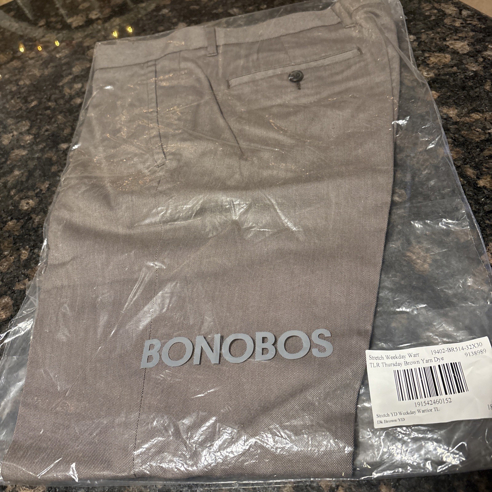 Bonobos Stretch Weekday Warrior 32x30 Tailored Fit Brown Yarn Die Thur New R203- Bonobos Stretch Weekday Warrior 32x30 Tailored Fit Brown Yarn Die Thur New R203-