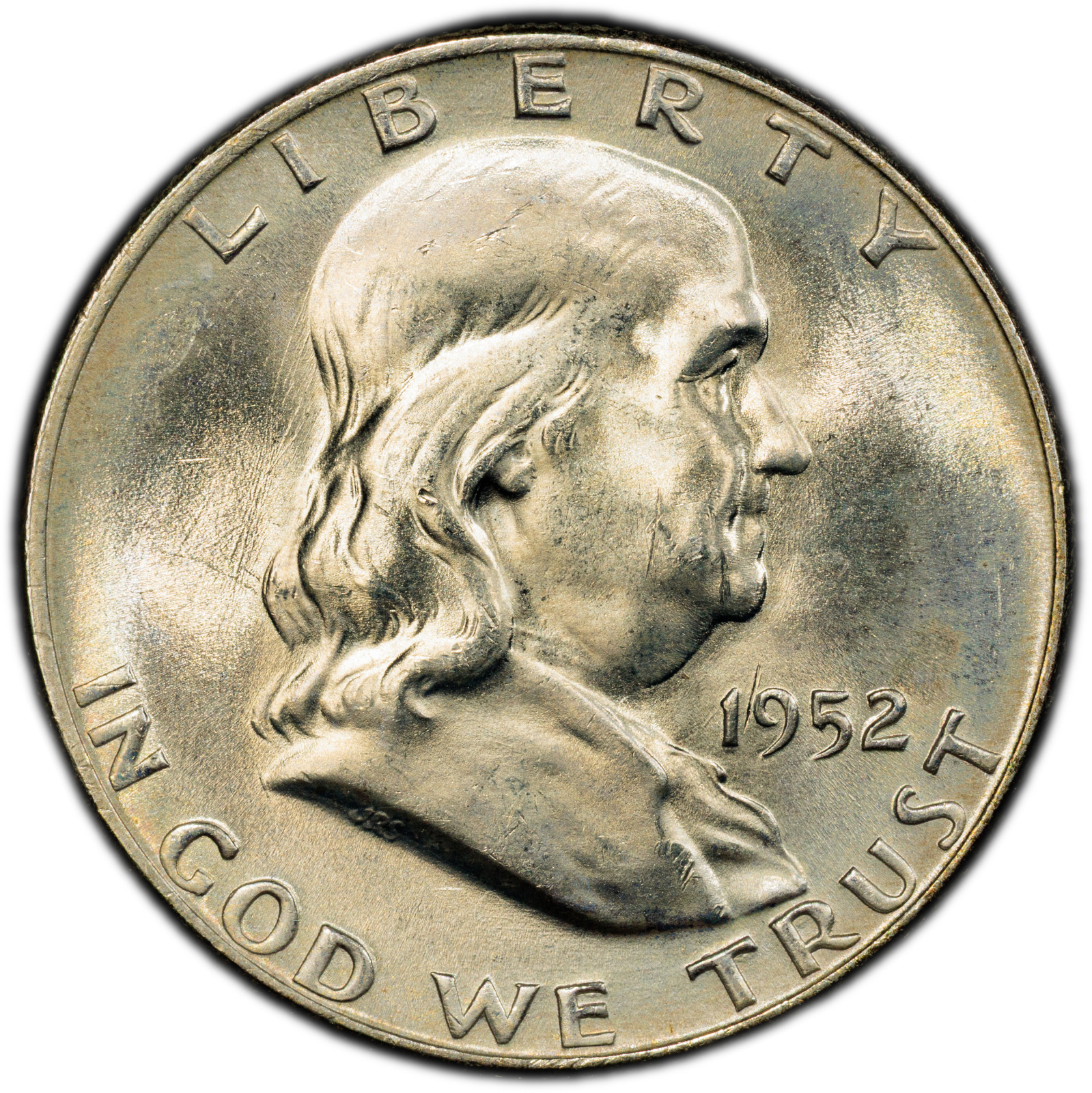 1952-D PCGS MS64 FBL Franklin Half Dollar | Light Golden Toning | Nice Luster