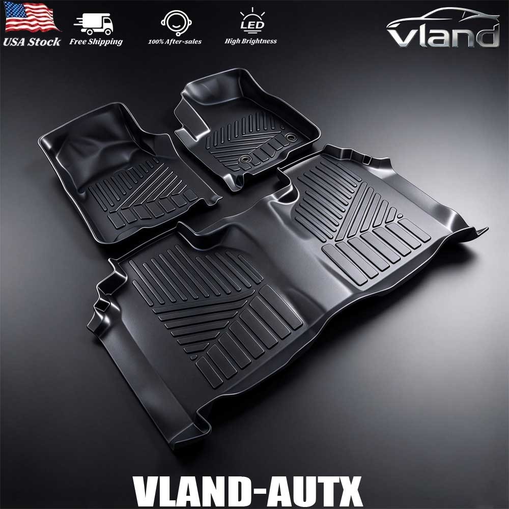 For 19-26 Silverado Sierra 1500 2500 3500 TPE Weather Floor Mats Liners Crew Cab