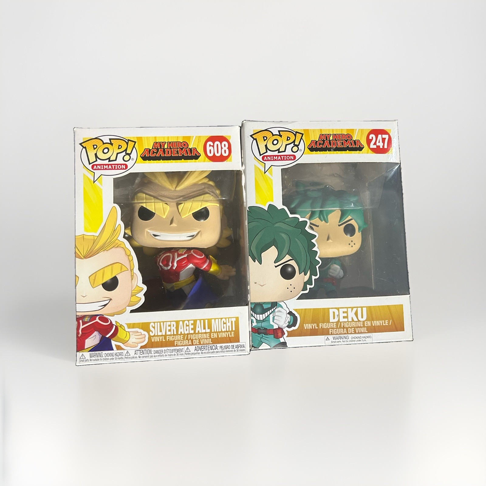 Funko Pop Animation My Hero Academia Vinyl Figures Deku #247 & All Might #608