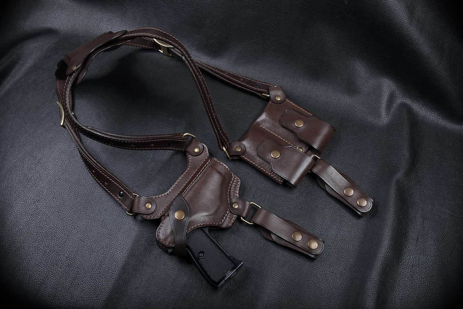 Walther PPK Custom Made Leather Shoulder Spider Holster | Vintage Look | Unique