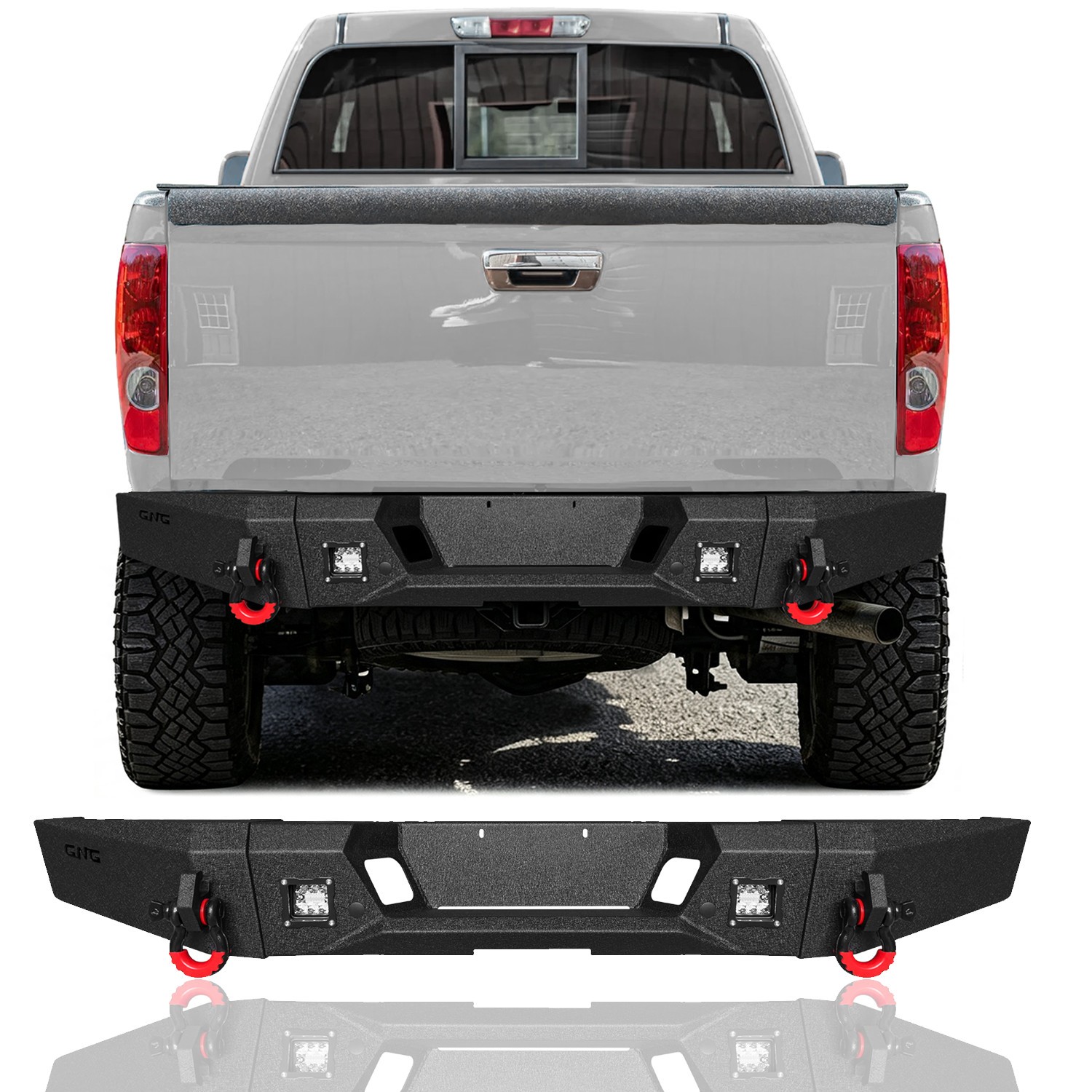GNG Steel Rear bumper with LED lights For 2004-2014 Chevrolet Colorado