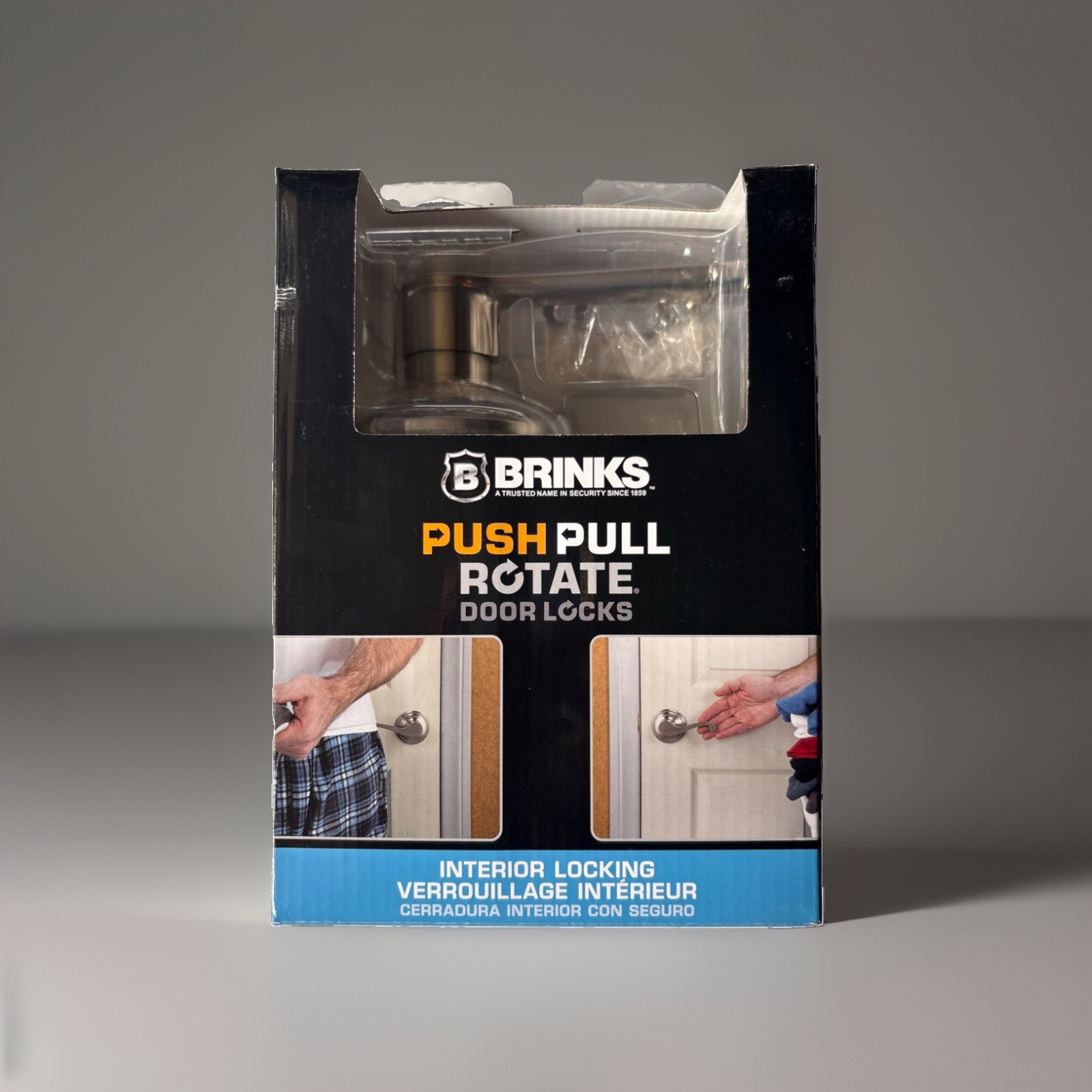 Brinks Push Pull Rotate Harper Privacy Door Lever Satin Nickel Interior