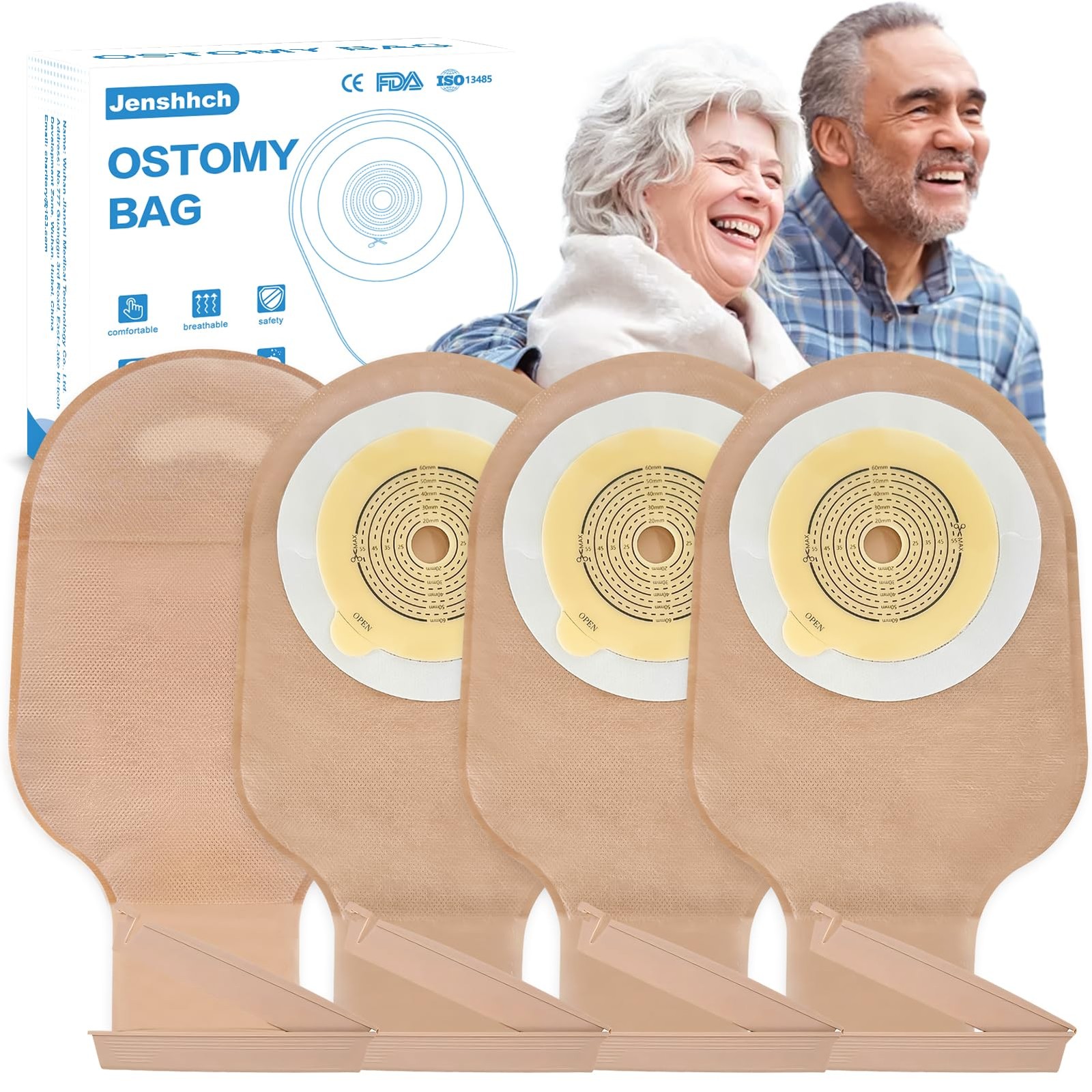 22Pcs Ostomy Bags One Piece Drainable Ostomy Bag for Adult with Closure