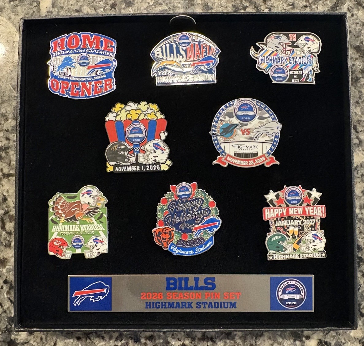 Buffalo Bills 2026 Inaugural Season Highmark Stadium GameDay Pin Complete Set 💎 Buffalo Bills 2026 Inaugural Season Highmark Stadium GameDay Pin Complete Set 💎