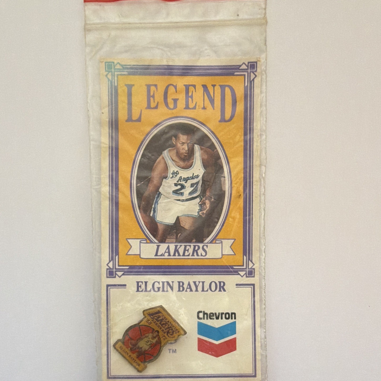 Chevron Legend Lakers Elgin Baylor #22 Los Angeles Lakers Vintage Card