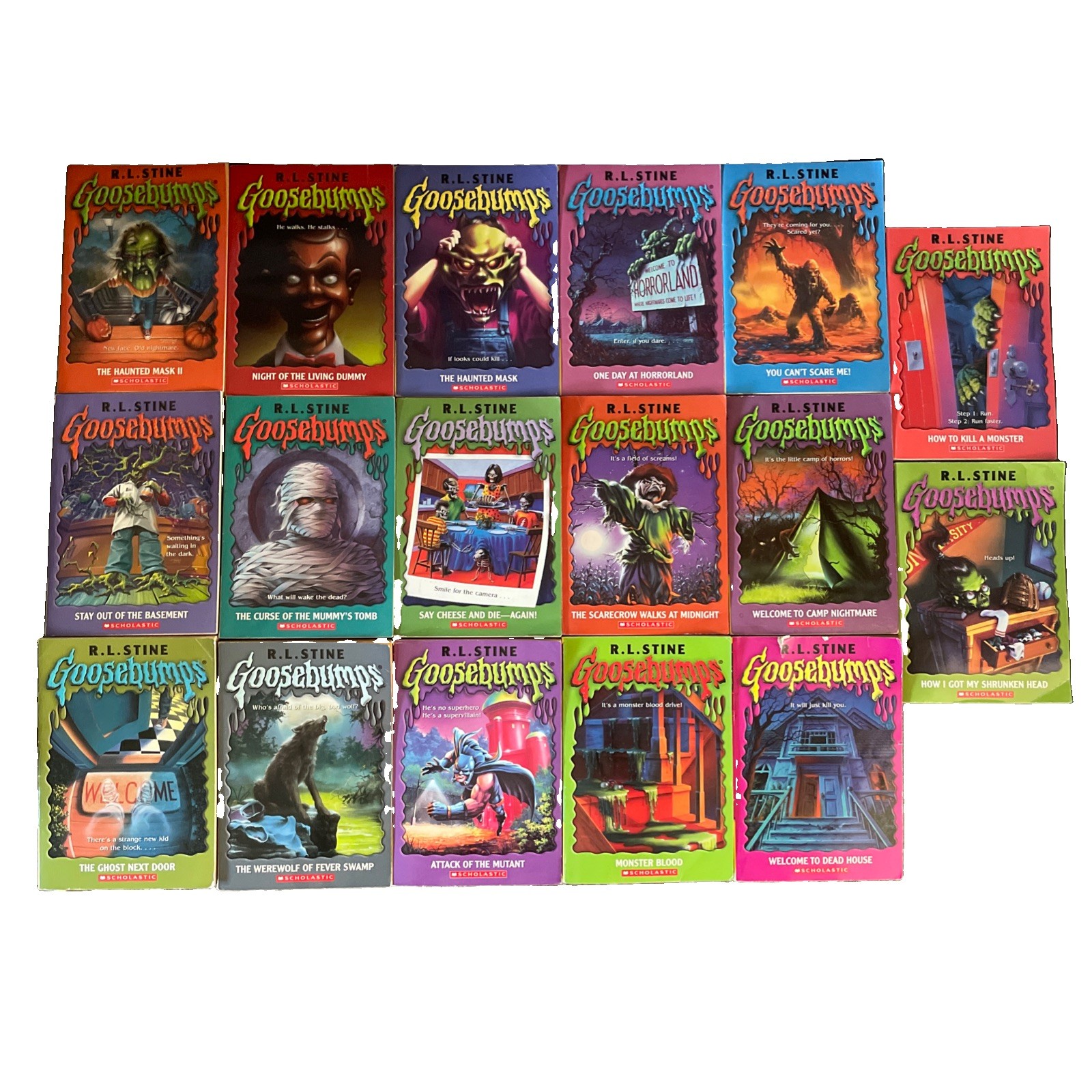 Vintage Goosebumps Lot 17 Scholastic R.L. Stine Paperback Books Vintage Goosebumps Lot 17 Scholastic R.L. Stine Paperback Books