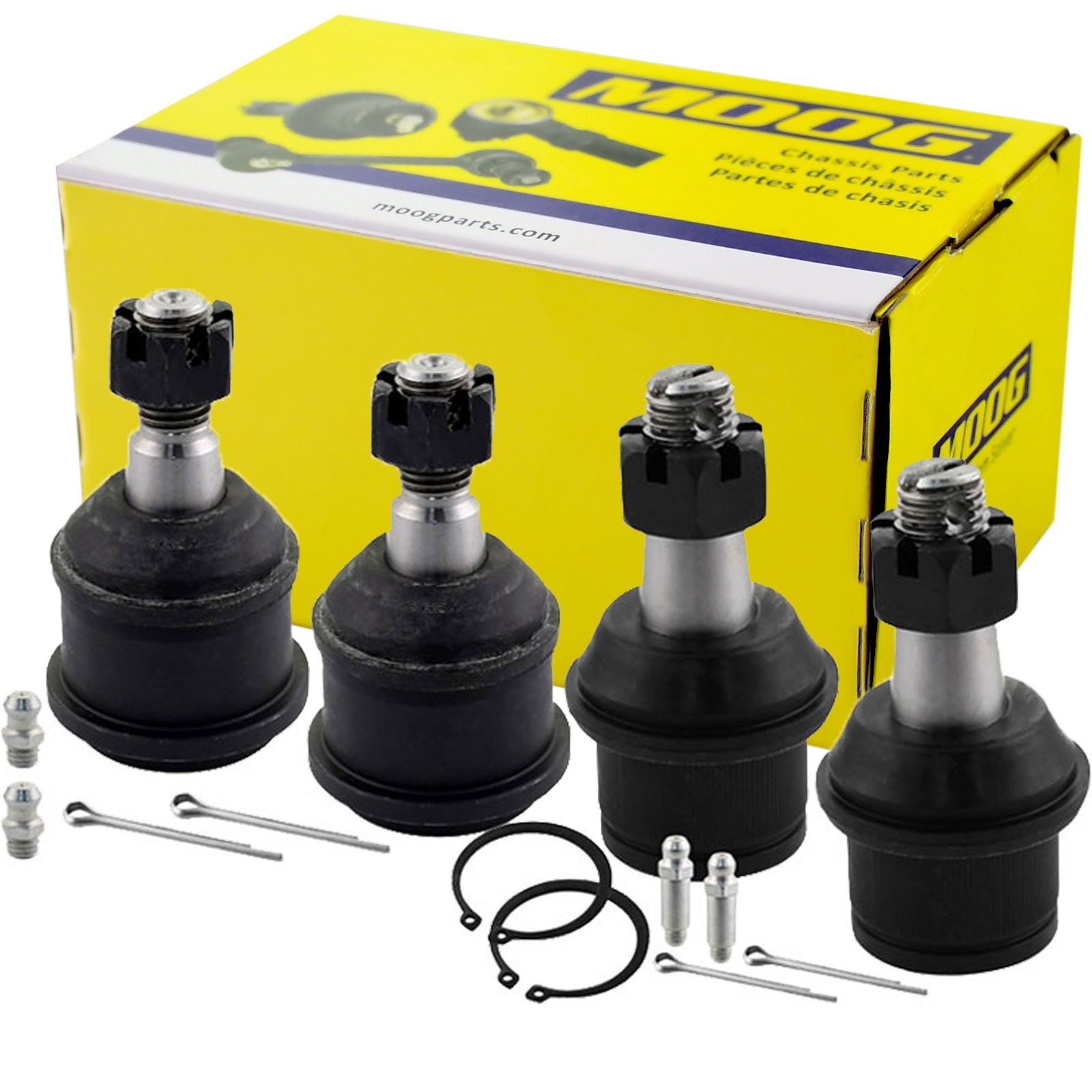 4PCS MOOG Front Upper Lower Suspension Ball Joints For Dodge Ram 1500 2500