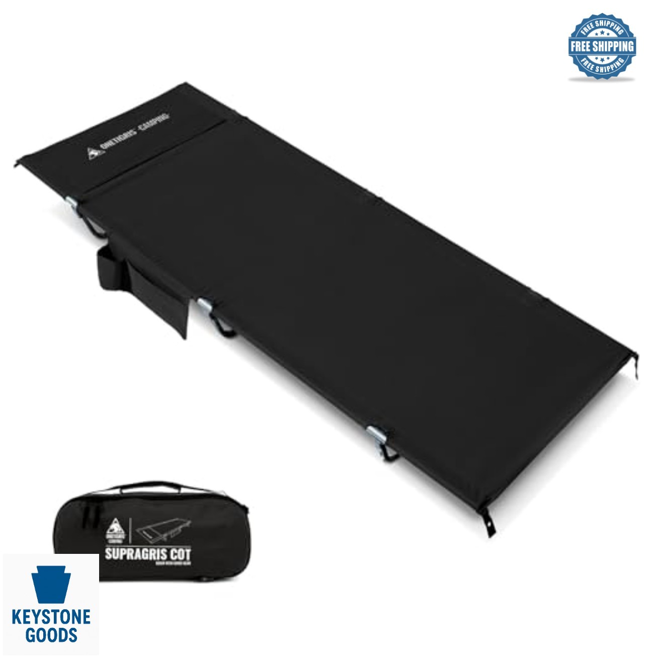 Camping Cot Ultralight Portable 400 lb Capacity 7075 Aluminum Oxford Fabric