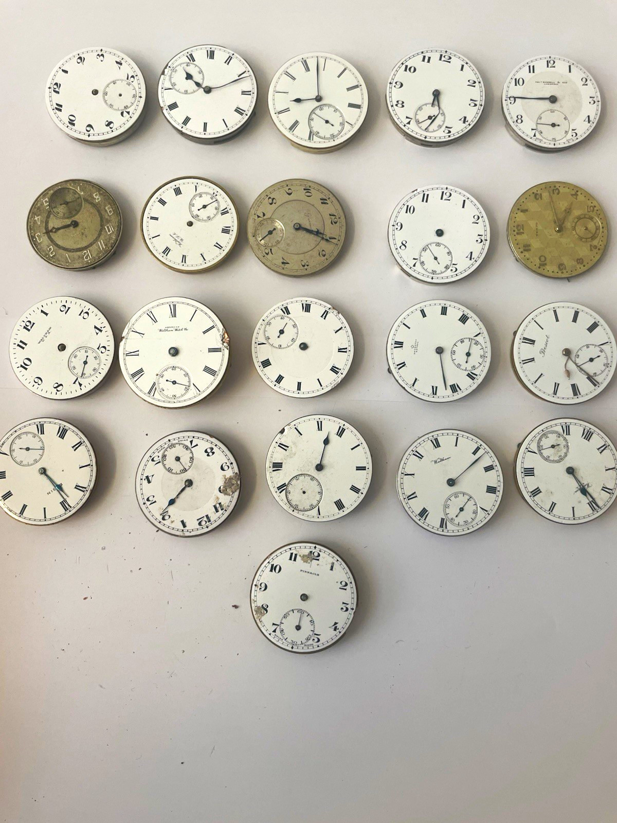 Antique/Vintage Pocket Watch mechanical Movements x 21 some rare for spares Antique/Vintage Pocket Watch mechanical Movements x 21 some rare for spares