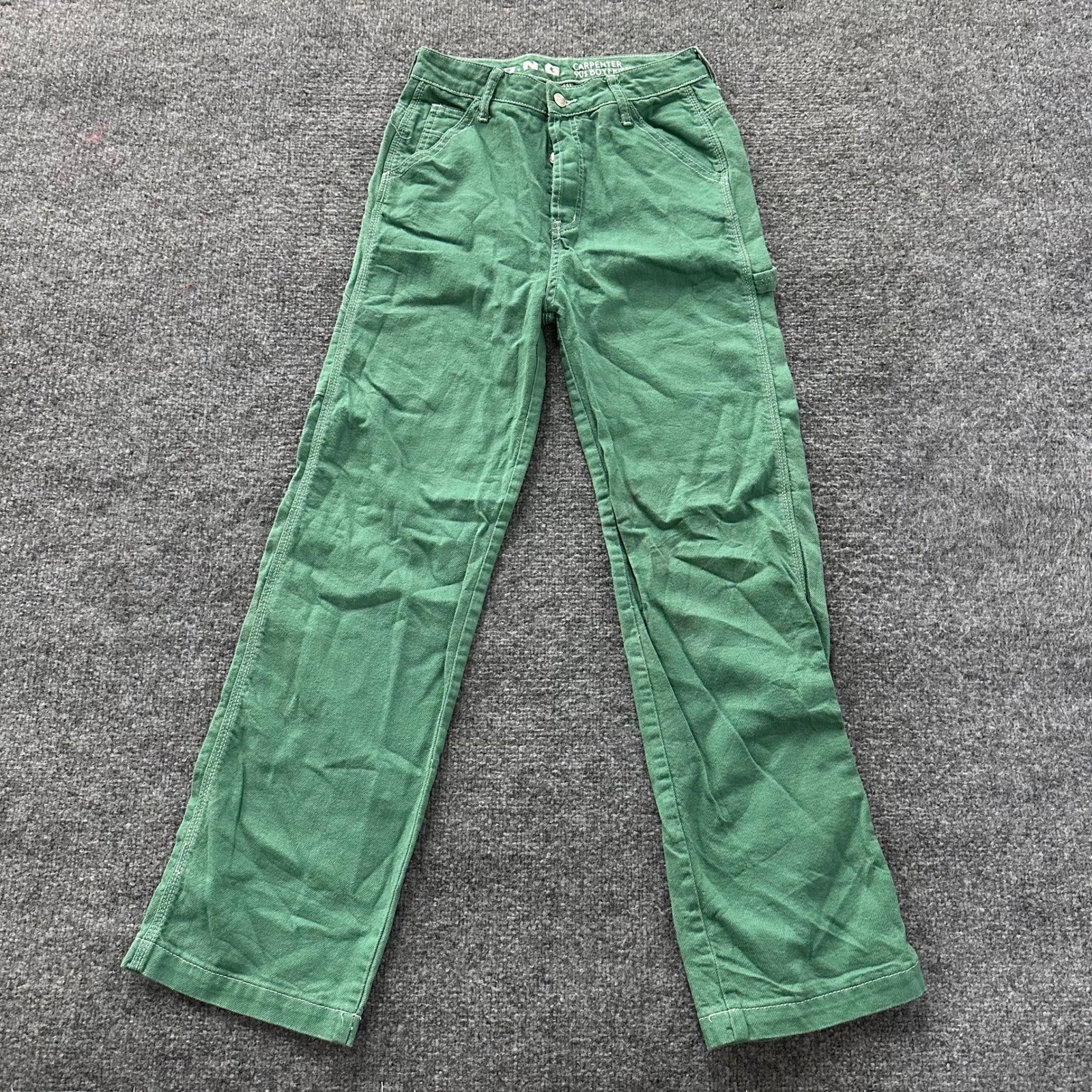 S.O.N.G. Carpenter Jeans Womens Size 5/27 Green 90s Boyfriend Cotton Utility S.O.N.G. Carpenter Jeans Womens Size 5/27 Green 90s Boyfriend Cotton Utility