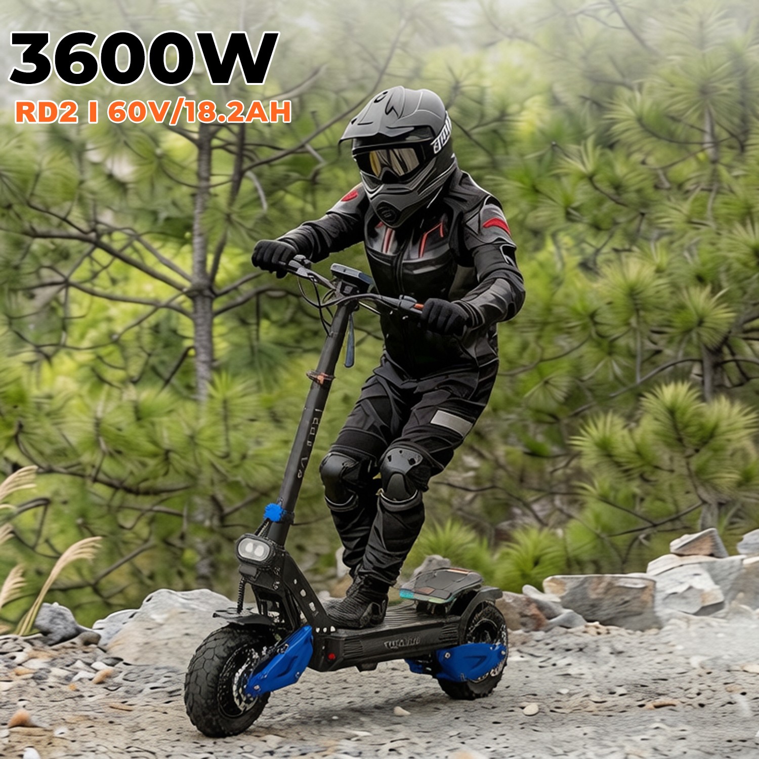 ZIPPYGO APP Control 3600W Electric Scooter 45MPH 55 Miles 60V 18.2AH NFC Unlock