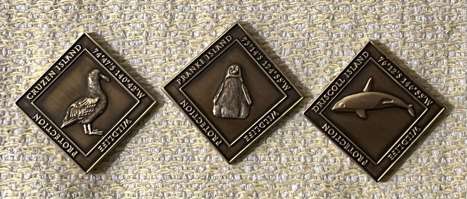 GRAND DUCHY OF WESTARCTICA CRUZEN FRANKE DRISCOLL ISLAND 2011 SET OF 3 $10 COINS