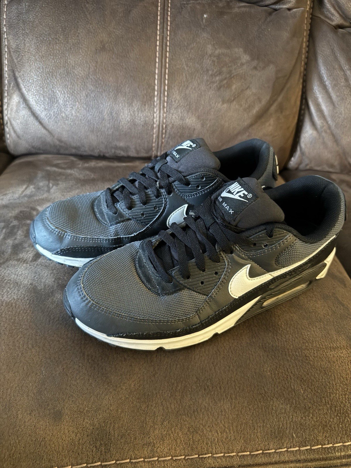 Nike Air Max 90 Low Shoes Men Size 12 Black/White Sneakers CN8490-002