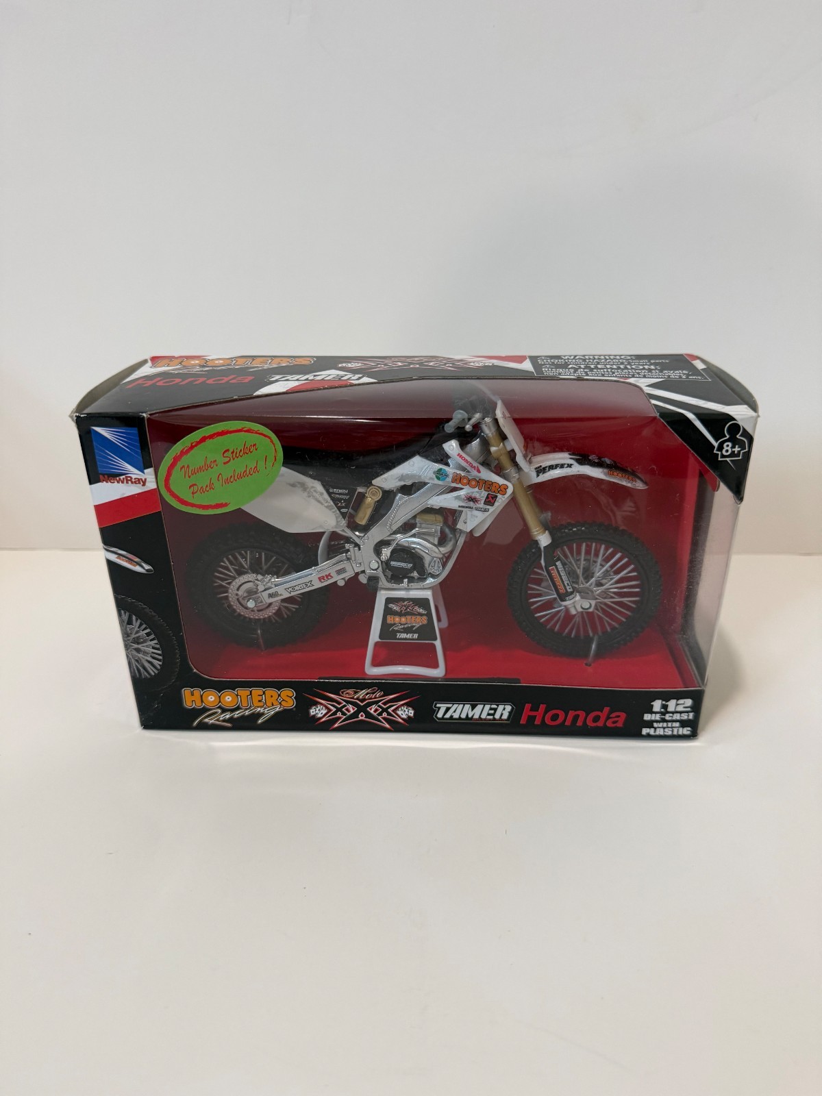 2009 New Ray 1:12 Diecast Honda CRF450R 2008 Moto XXX Tamer Hooters Racing Team