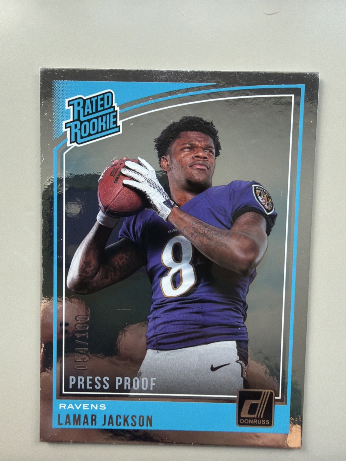 2018 Panini Donruss - Rated Rookie Lamar Jackson #317 Press Proof Silver /100...