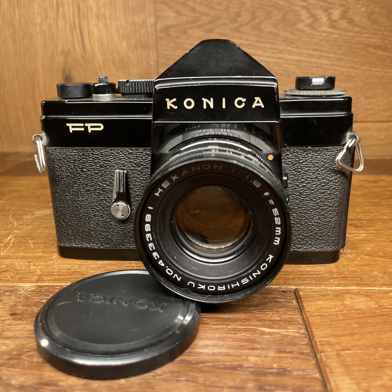 *Rare Black : Near Mint* Konica FP Film Camera Hexanon 50mm F/1.8 Lens From JPN