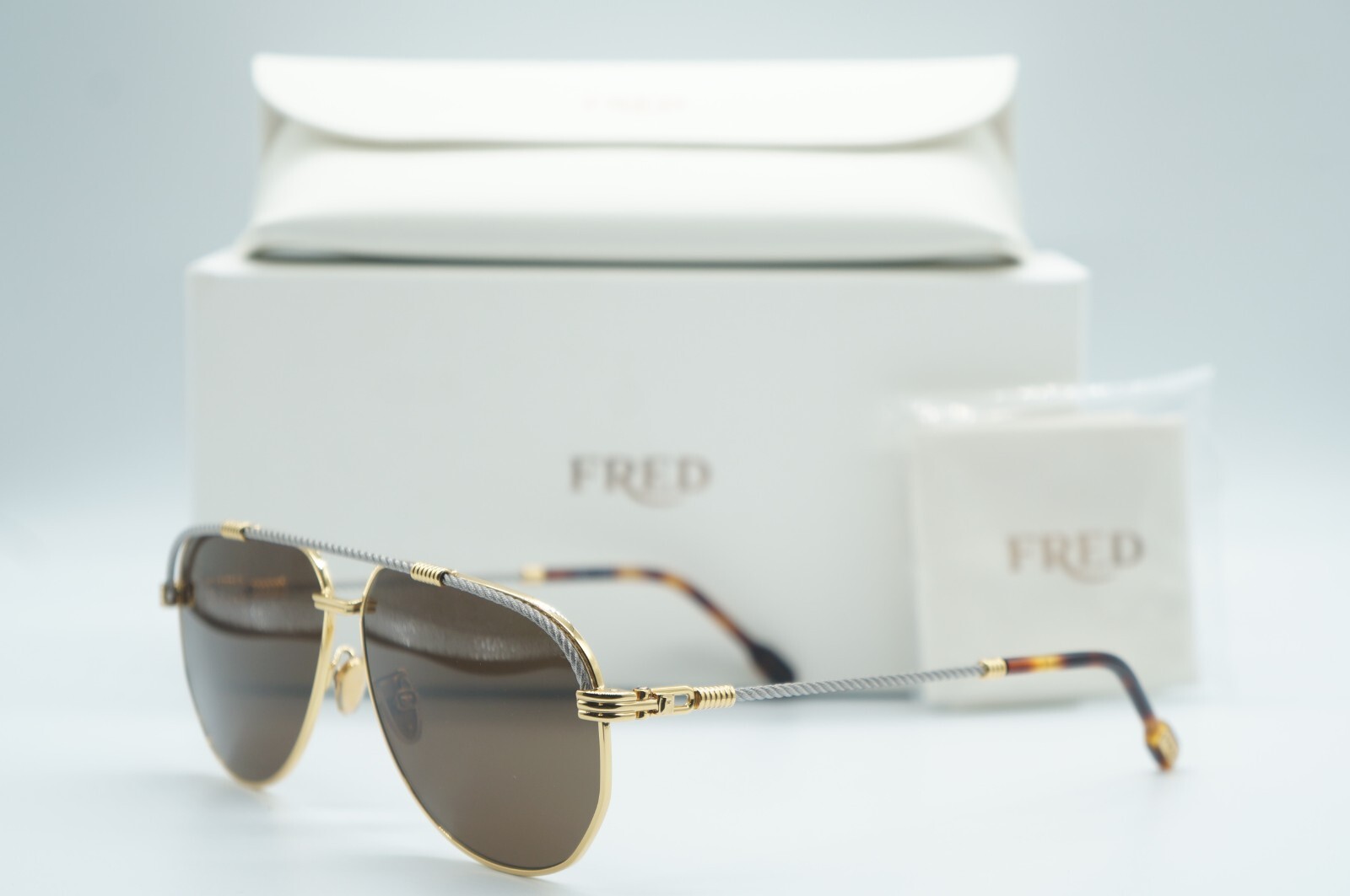 NEW FRED FG 40024U 30E GOLD WITH SILVER AUTHENTIC SUNGLASSES FRAME 60-11 NEW FRED FG 40024U 30E GOLD WITH SILVER AUTHENTIC SUNGLASSES FRAME 60-11
