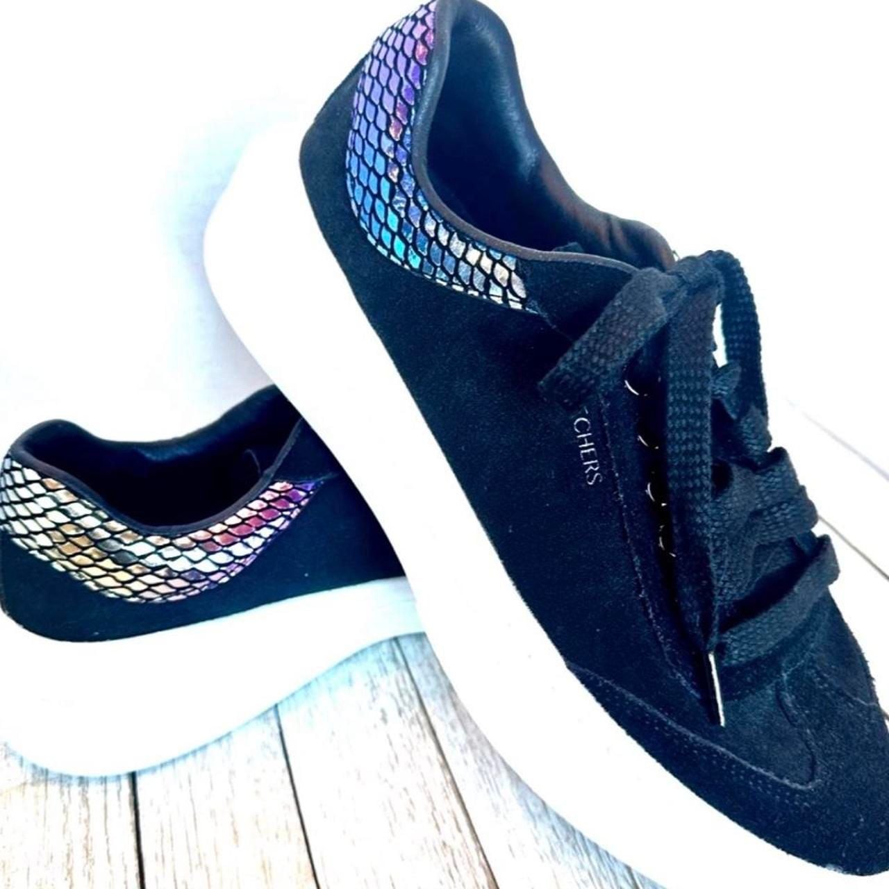 Skechers Court Classics Cordova Women\'s Black Suede Sneakers Size 11