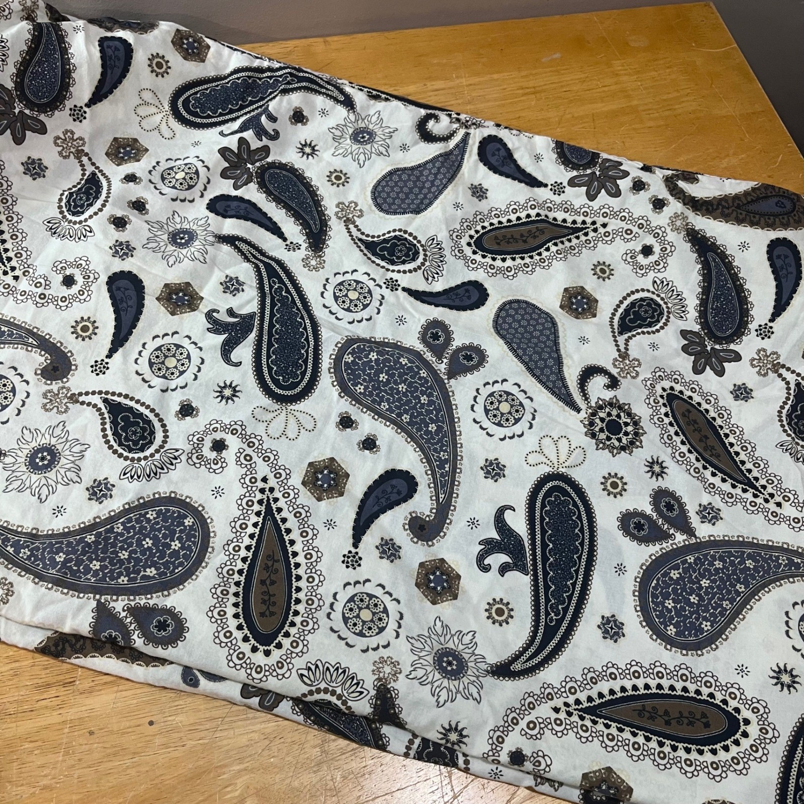 Vtg IKEA SÖTBLOMSTER Twin Duvet Cover Blue Brown Paisley Boho 1999 19489