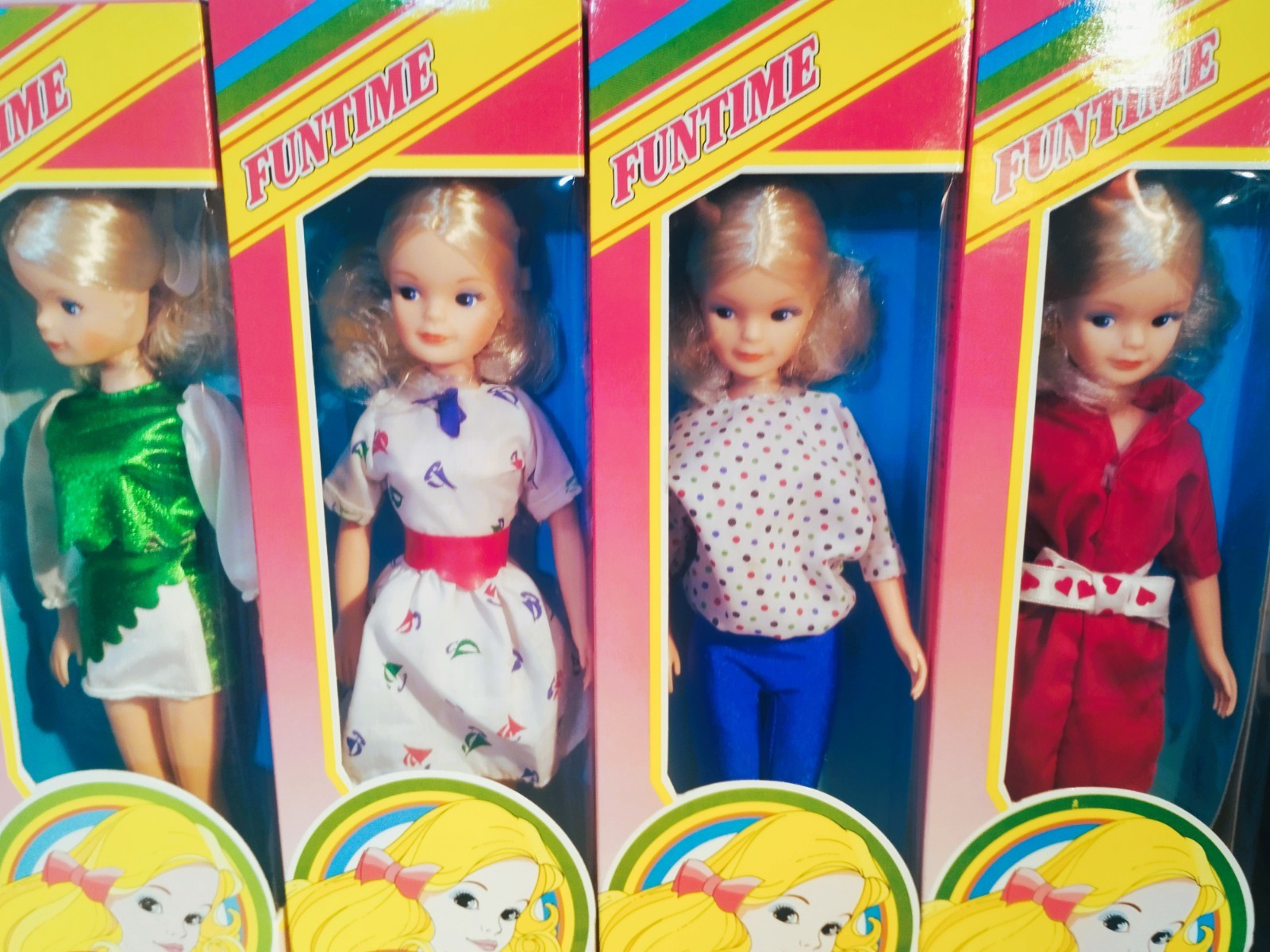 4x Vintage Pedigree Sindy Funtime Dolls Boxed 1980s Different Outfits Rare