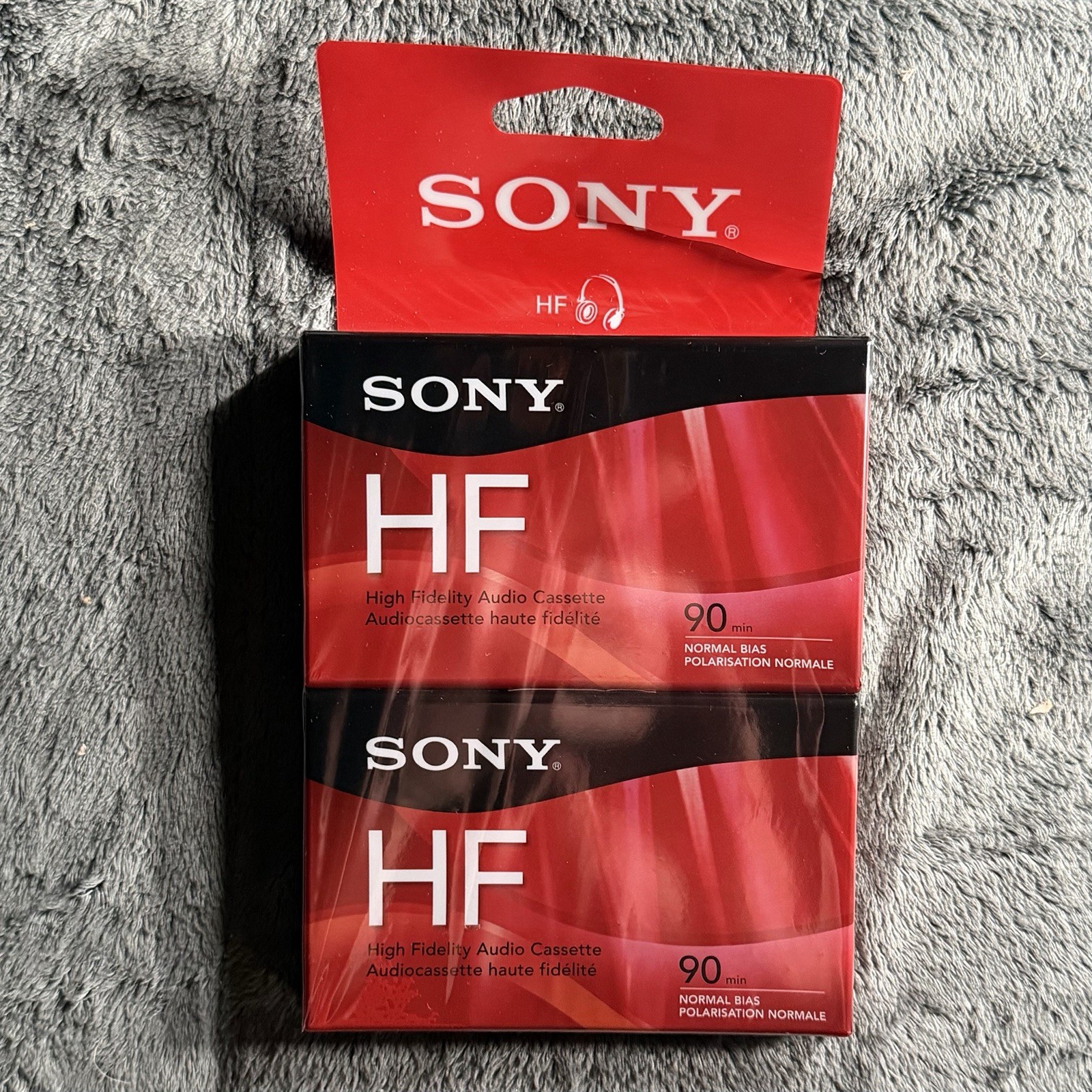 SONY HF 90 Minute Blank Audio Cassette Tapes 2 Pack Normal Bias Type I Sealed