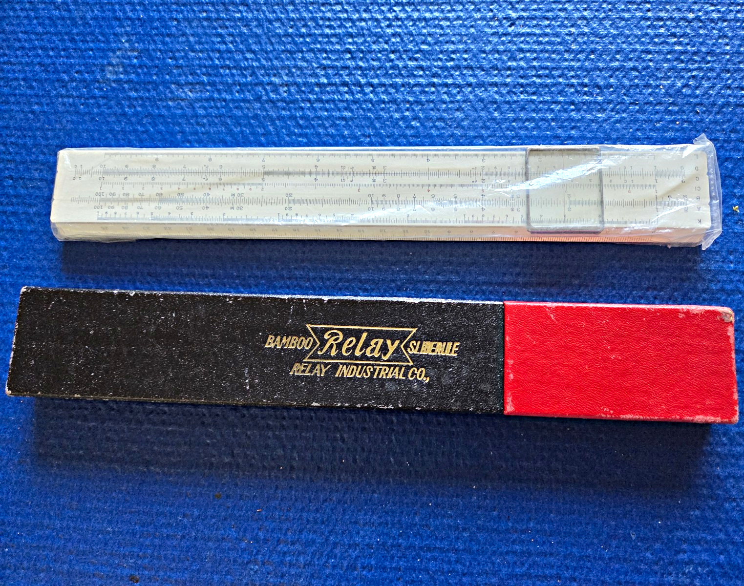 Vintage Relay No 107 Bamboo Slide Rule Japan NOS Original Case & Wrapper