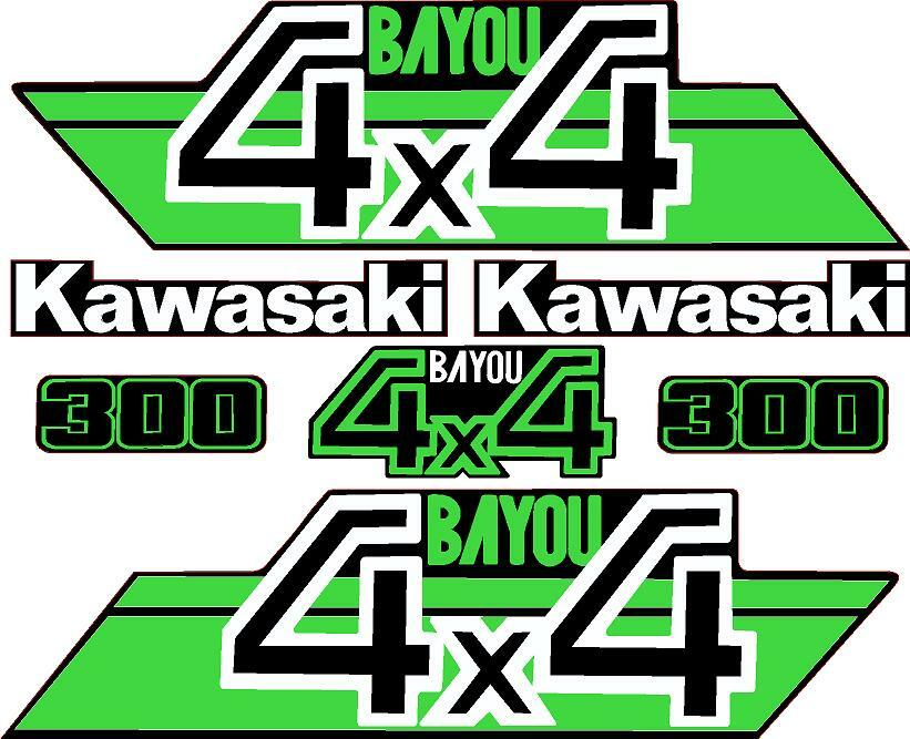 1989 - 2006 Kawasaki Bayou 300 4x4 Decal Graphics Emblem Marks Kit