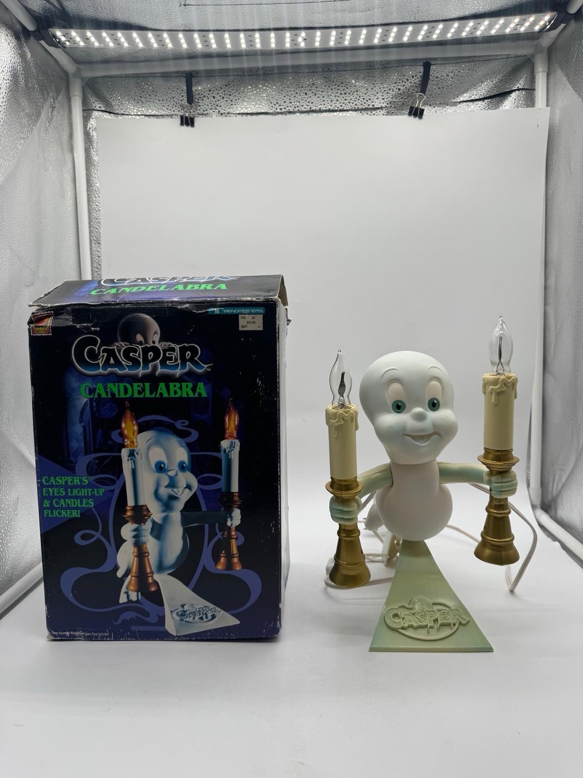 Vintage 1995 Trendmasters Casper The Friendly Ghost Candelabra In Box Halloween Vintage 1995 Trendmasters Casper The Friendly Ghost Candelabra In Box Halloween
