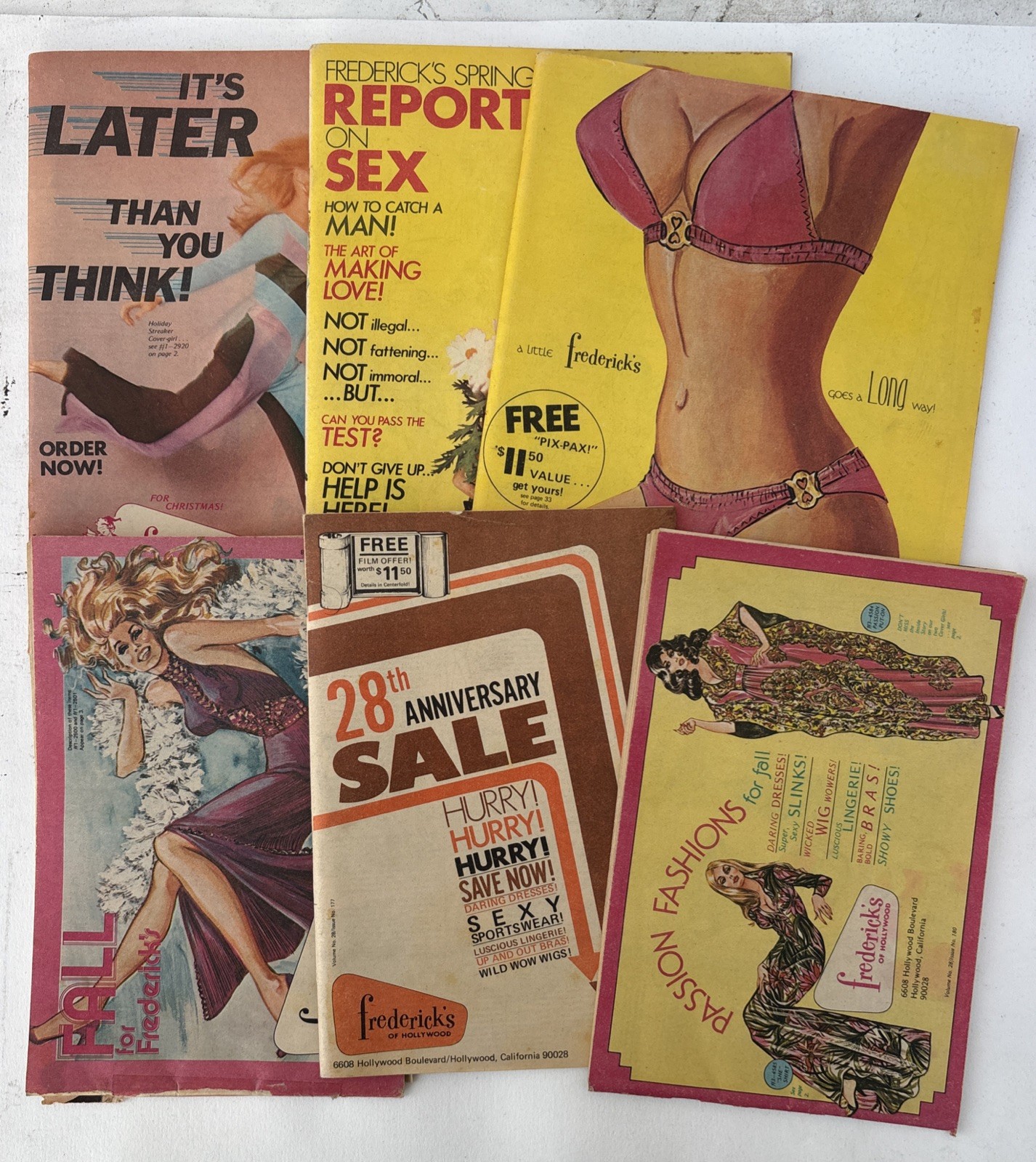 Frederick's Of Hollywood Vintage Catalogs - Lot Of 6