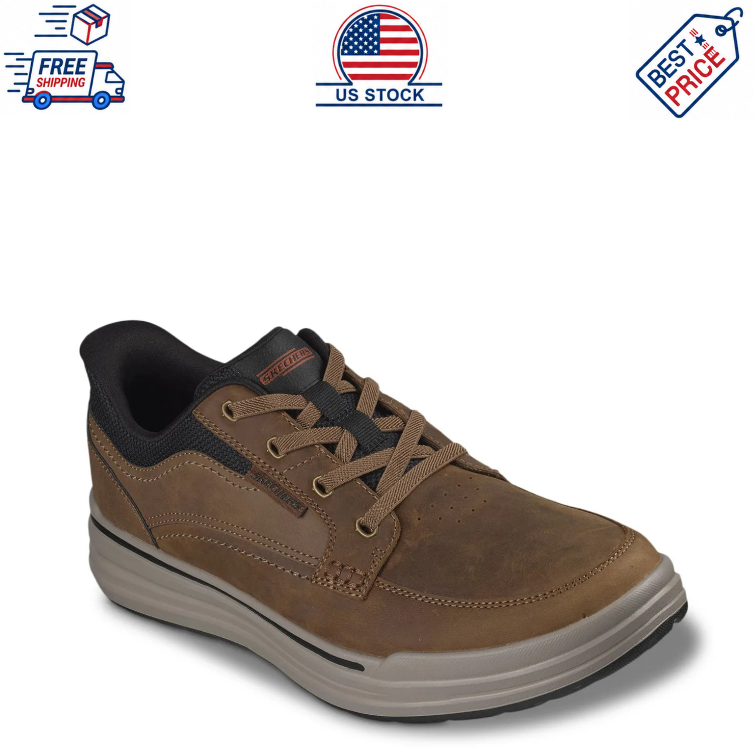 HOT Skechers Hands Free Slip-Ins Sterling Preston Medium Width Men's Oxfords