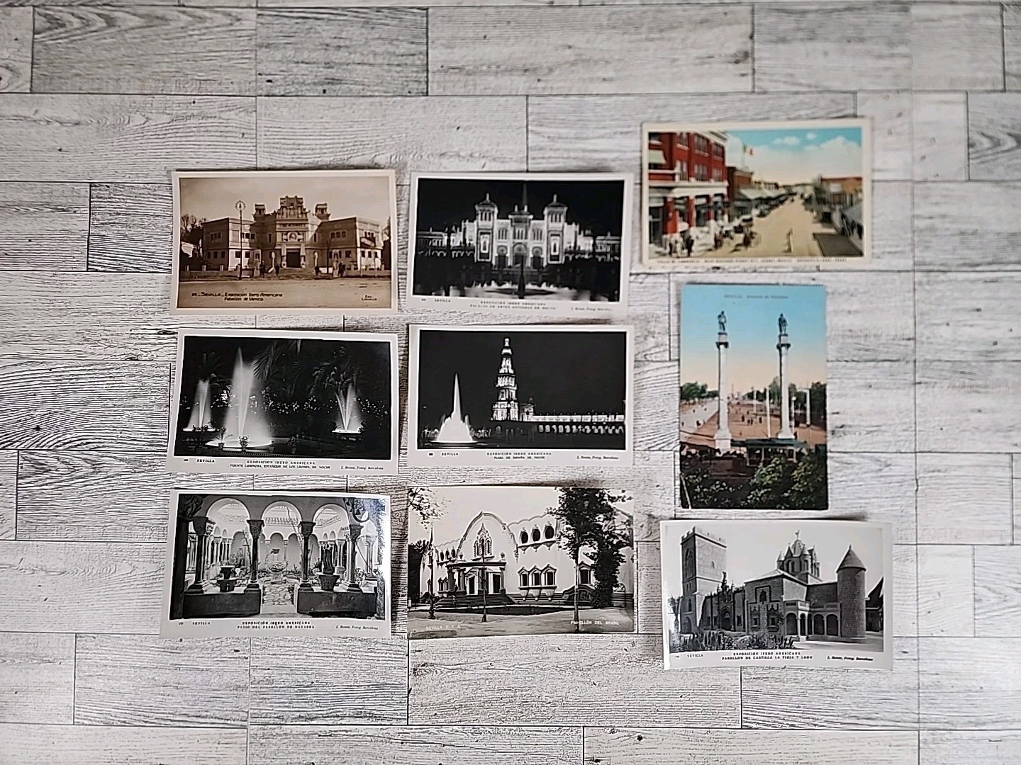 9 Antique Mexico South America Postcards Lot Historic Buildings Exposicion 