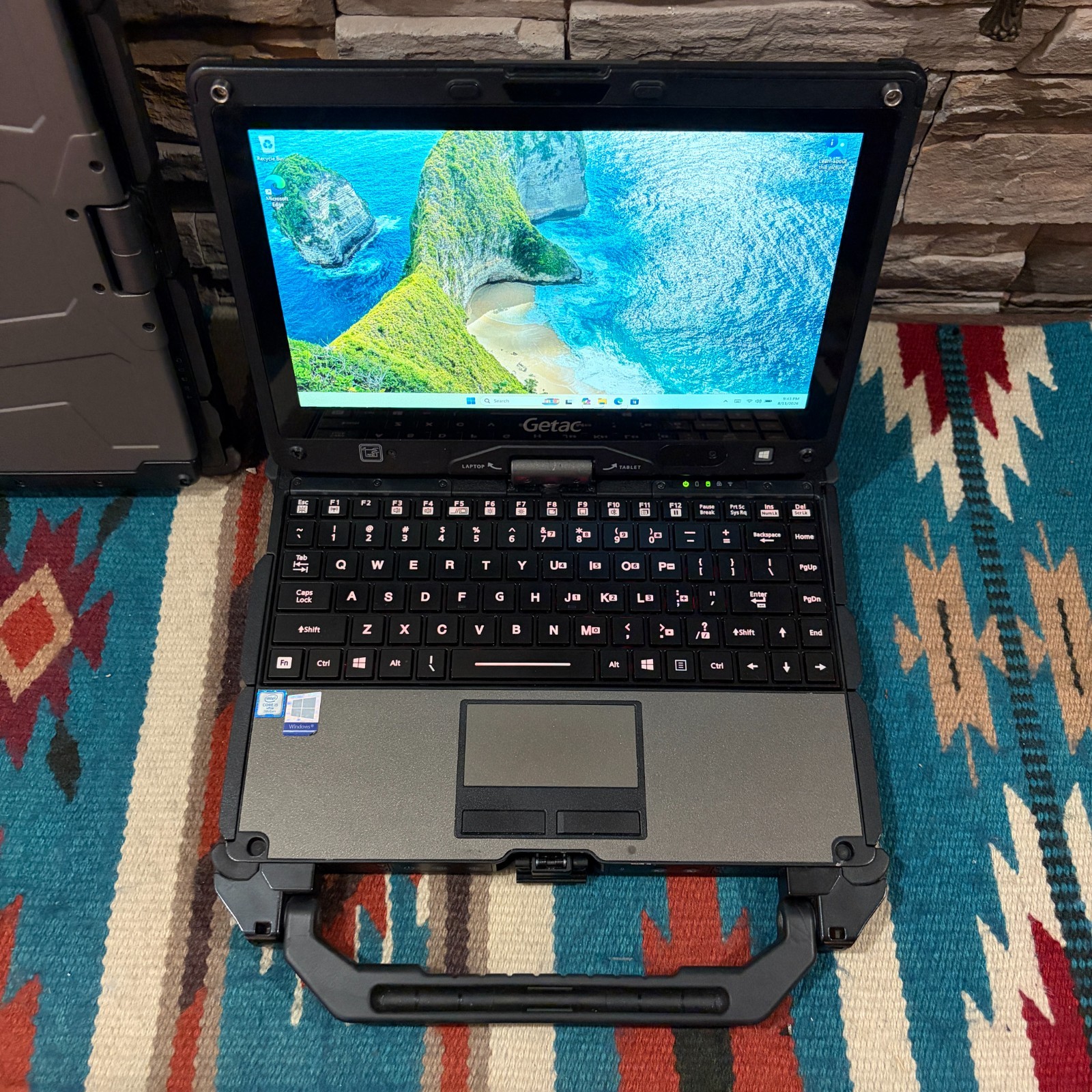 Getac V110 G4 Rugged Touch Laptop i5-7300U 8GB RAM 256GB SSD 4G Win11 BIOS PW