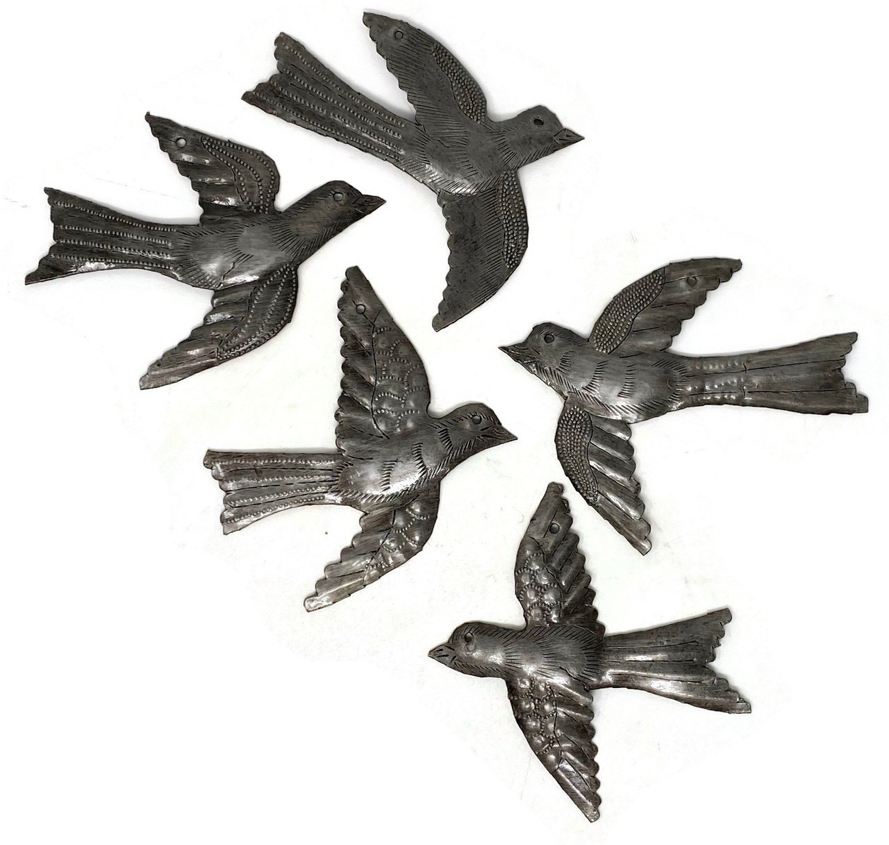 Metal Birds (Set of 5) Handmade, Fair Trade, Recycled Haitian Wall Décor  4