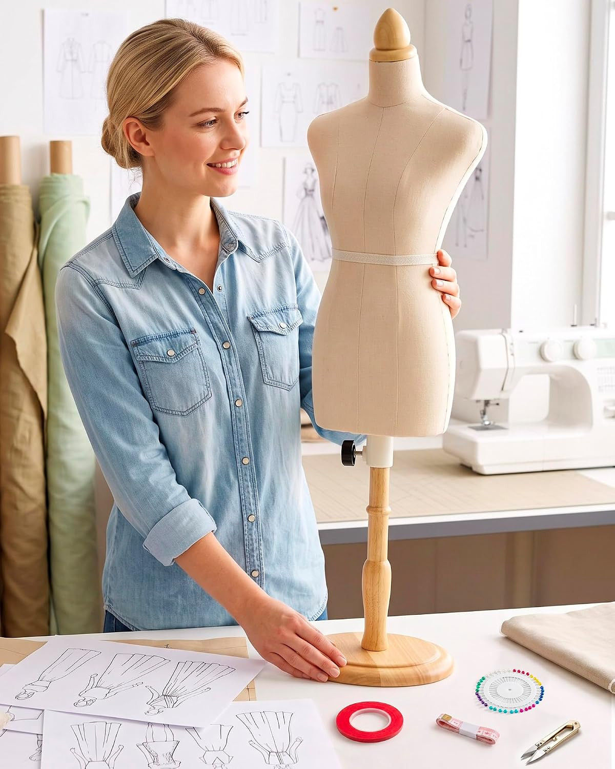 Half Scale Dress Form 1:2 Linen Mini Mannequin((Not Adult Full Size) | Half Size Half Scale Dress Form 1:2 Linen Mini Mannequin((Not Adult Full Size) | Half Size
