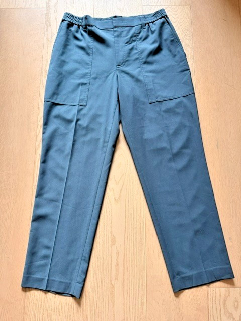Helmut Lang Core Pant N05HM203 Ocean Grey Straight‑Leg Wool‑Blend — M