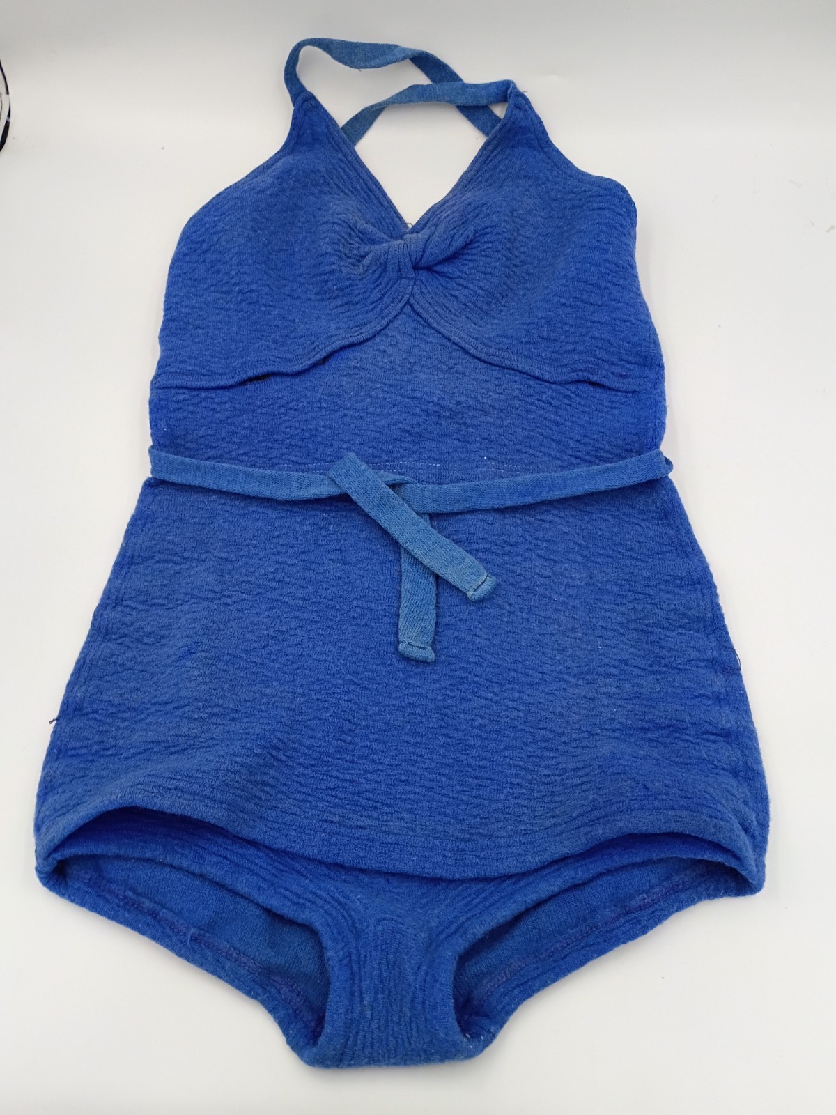 VINTAGE 1930/40’s Women’s SEXY 1 Piece SUNSUIT Cobalt Blue DOES NOT STRETCH