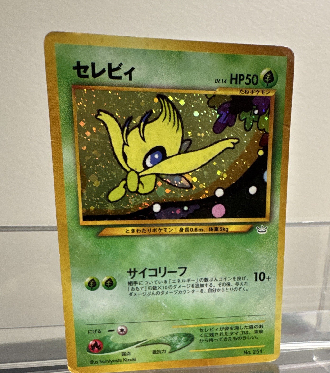 Celebi No. 251 holo swirl Japanese Neo premium file 3 vintage 2000 mp/hp Celebi No. 251 holo swirl Japanese Neo premium file 3 vintage 2000 mp/hp