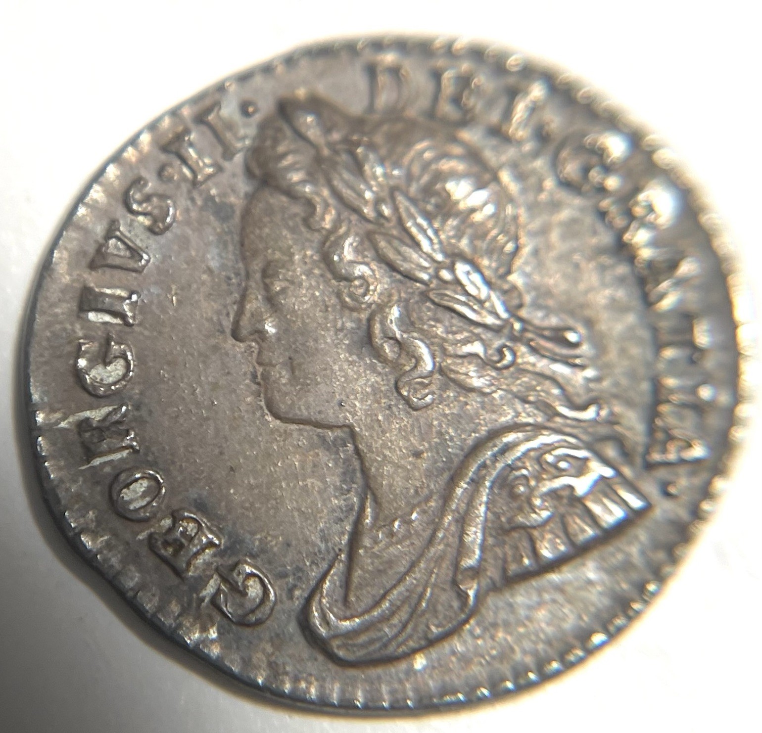 1753/2 England One Penny Silver Maundy 1P Uncirculated King George II - Scarce